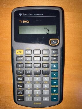 Texas Instruments TI-30Xa Scientific Calculator in Black, Gray, Yellow and Teal
